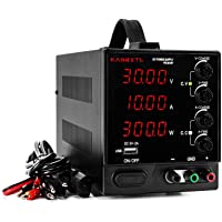 Fuente Alimentación Regulable CC- KAIWEETS 0-30V-0-10A Digital Suministro eléctrico de laboratorio de CC con Precisión…